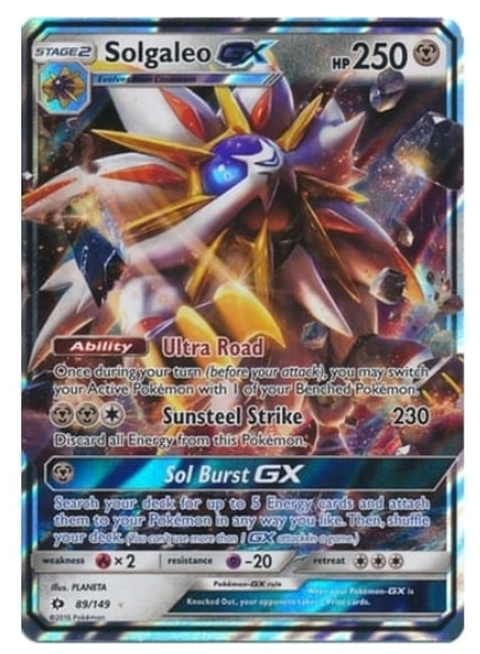 Pokemon Single Card - Sun & Moon Base Set 089/149 Solgaleo GX Pack Fresh