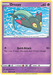 Pokemon Single Card - Rebel Clash 089/192 Dreepy Common Pack Fresh