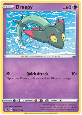 Pokemon Single Card - Rebel Clash 089/192 Dreepy Common Pack Fresh