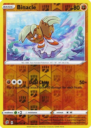 Pokemon Single Card - Rebel Clash 103/192 Binacle Reverse Holo Common Pack Fresh