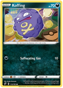 Pokemon Single Card - Rebel Clash 112/192 Koffing Common Pack Fresh