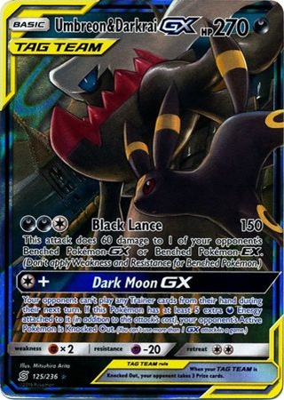 Pokemon Single Card - Unified Minds 125/236 Umbreon & Darkrai GX Pack Fresh