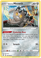 Pokemon Single Card - Rebel Clash 126/192 Galarian Meowth Common Pack Fresh