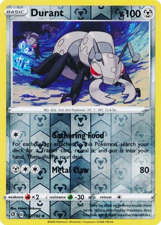 Pokemon Single Card - Rebel Clash 132/192 Durant Reverse Holo Uncommon Pack Fresh