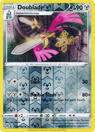Pokemon Single Card - Rebel Clash 134/192 Doublade Reverse Holo Uncommon Pack Fresh