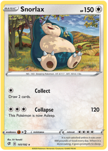 Pokemon Single Card - Rebel Clash 141/192 Snorlax Rare Pack Fresh