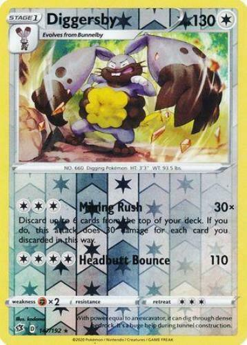 Pokemon Single Card - Rebel Clash 147/192 Diggersby Reverse Holo Rare Pack Fresh