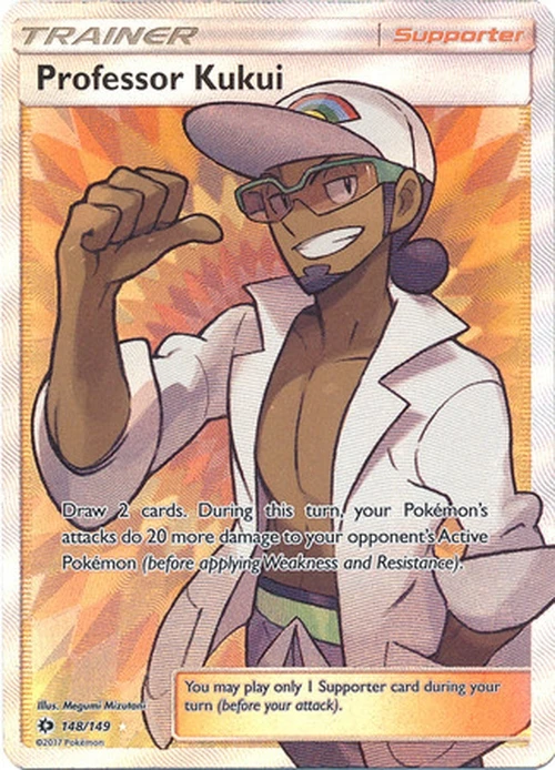 Pokemon Single Card - Sun & Moon Base Set 148/149 Professor Kukui Ultra Rare Full Art Pack Fresh