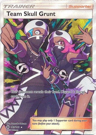 Pokemon Single Card - Sun & Moon Base Set 149/149 Team Skull Grunt Ultra Rare Full Art Pack Fresh