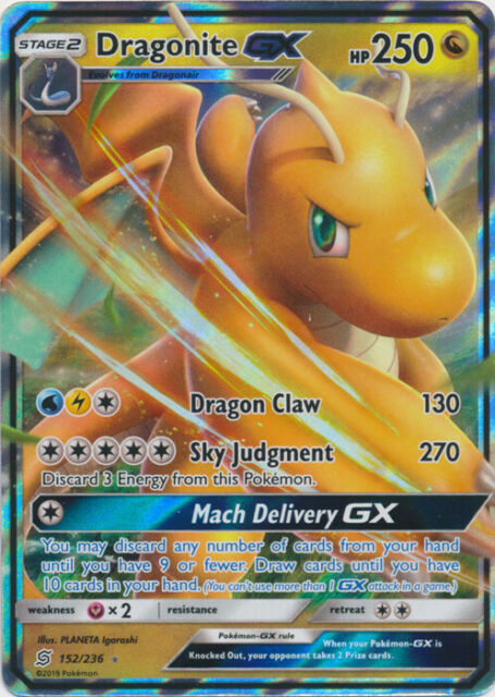 Pokemon Single Card - Unified Minds 152/236 Dragonite GX Pack Fresh