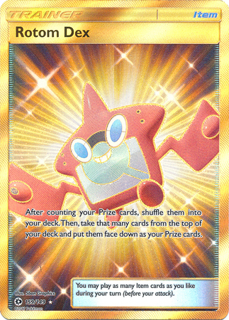 Pokemon Single Card - Sun & Moon Base Set 159/149 Rotom Dex Secret Rare Full Art Pack Fresh