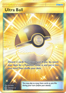 Pokemon Single Card - Sun & Moon Base Set 161/149 Ultra Ball Gold Secret Rare Near Mint