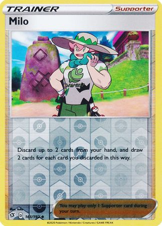 Pokemon Single Card - Rebel Clash 161/192 Milo Reverse Holo Uncommon Pack Fresh