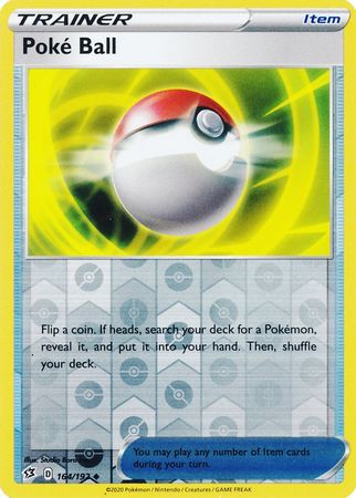 Pokemon Single Card - Rebel Clash 164/192 Poke Ball Reverse Holo Uncommon Pack Fresh