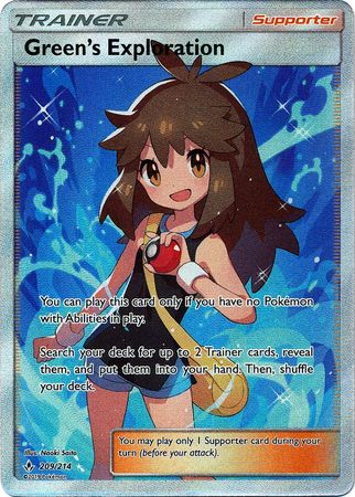 Pokemon Single Card - Unbroken Bonds 209/214 Green's Exploration Ultra Rare Pack Fresh