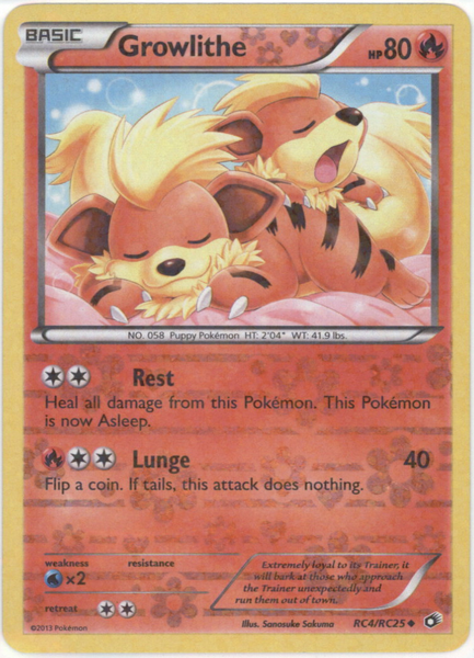 Pokemon Single Card - Legendary Treasures Radiant Collection RC04/RC25 Growlithe Uncommon Near Mint