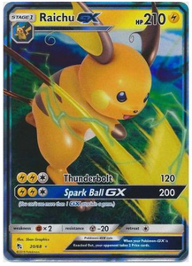 Pokemon Single Card - Hidden Fates 20/68 Raichu GX Pack Fresh