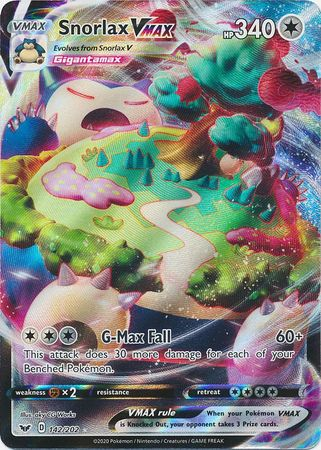 Pokemon Single Card - Sword & Shield 142/202 Snorlax Vmax Full Art Pack Fresh