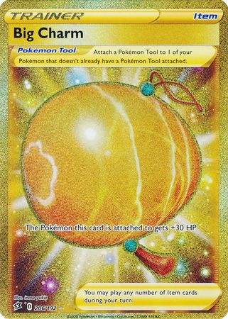 Pokemon Single Card - Rebel Clash 206/192 Big Charm Gold Secret Rare Full art Pack Fresh