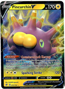 Pokemon Single Card - Rebel Clash 072/192 Pincurchin V Pack Fresh