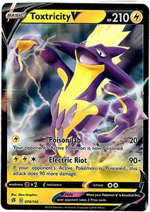 Pokemon Single Card - Rebel Clash 070/192 Toxtricity V Pack Fresh