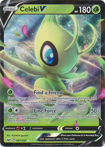 Pokemon Single Card - Sword & Shield 001/202 Celebi V Pack Fresh