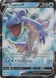 Pokemon Single Card - Sword & Shield 049/202 Lapras V Pack Fresh