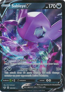 Pokemon Single Card - Sword & Shield 120/202 Sableye V Pack Fresh