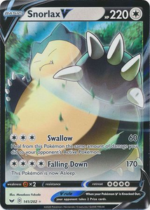 Pokemon Single Card - Sword & Shield 141/202 Snorlax V Pack Fresh