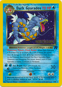 Pokemon Single Card - WOTC Promo Pre Release Dark Gyarados Holo Near Mint