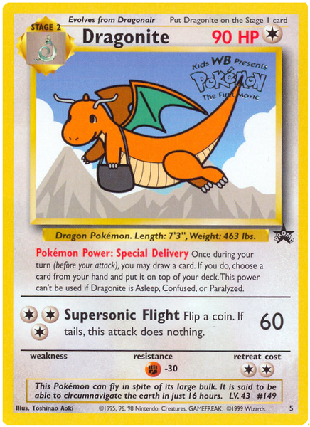 Pokemon Single Card - WOTC Promo #05 Dragonite Light Play