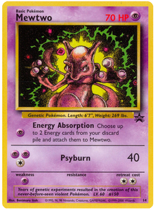 Pokemon Single Card - WOTC Promo #14 Mewtwo Card