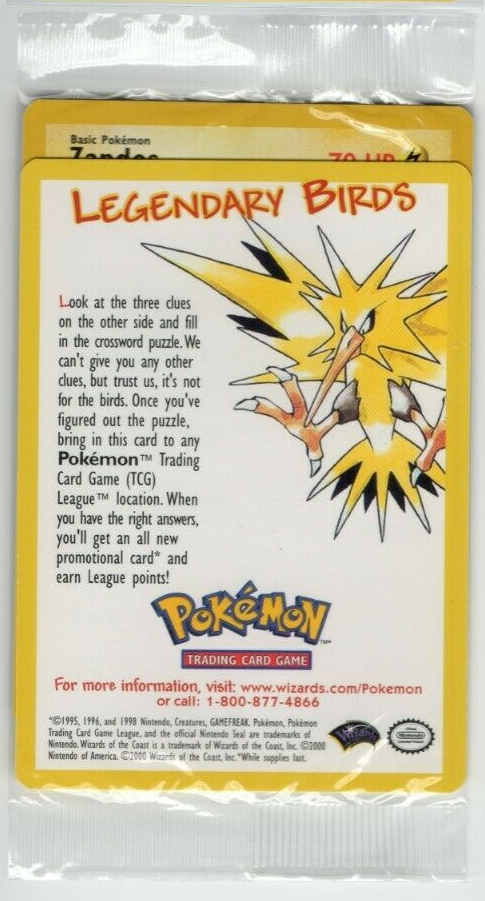 Pokemon Single Card - WOTC Promo #23 Zapdos Sealed Mint Condition