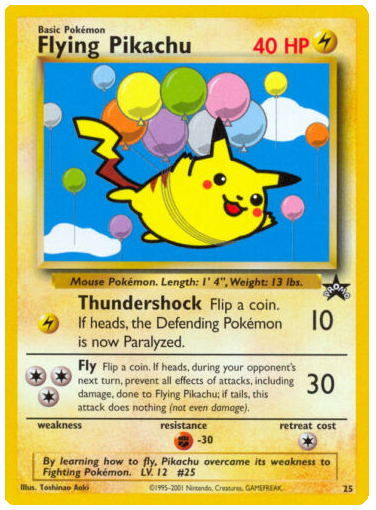 Pokemon Single Card - WOTC Promo #25 Flying Pikachu Mint Condition