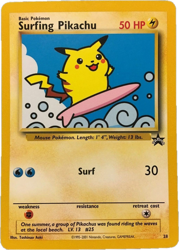 Pokemon Single Card - WOTC Promo #28 Surfing Pikachu Card