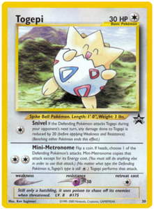 Pokemon Single Card - WOTC Promo #30 Togepi Near Mint Condition