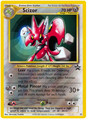 Pokemon Single Card - WOTC Promo #33 Scizor Near Mint Condition