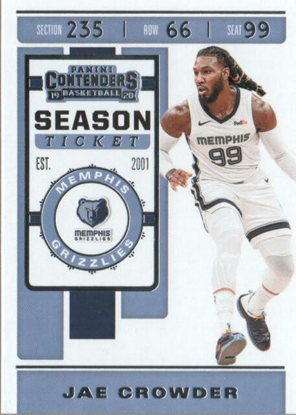 NBA 2019-20 Panini Contenders Season Ticket #37 Jae Crowder Memphis Grizzlies NBA Basketball Trading Card