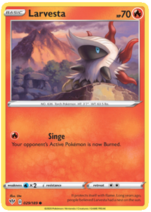 Pokemon Single Card - Darkness Ablaze 029/189 Larvesta Common Pack Fresh