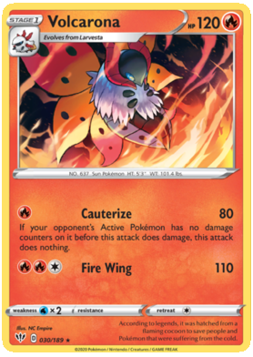 Pokemon Single Card - Darkness Ablaze 030/189 Volcarona Rare Pack Fresh