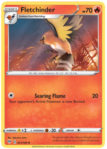 Pokemon Single Card - Darkness Ablaze 031/189 Fletchinder Uncommon Pack Fresh