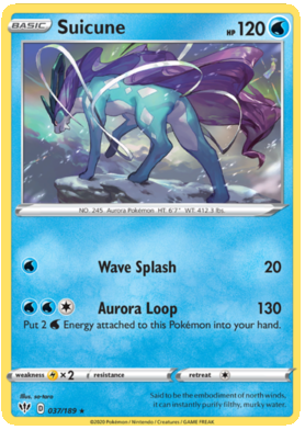 Pokemon Single Card - Darkness Ablaze 037/189 Suicune Holo Rare Pack Fresh