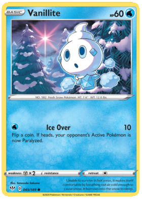 Pokemon Single Card - Darkness Ablaze 045/189 Vanillite Common Pack Fresh