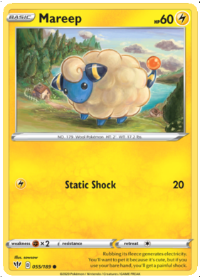 Pokemon Single Card - Darkness Ablaze 055/189 Mareep Common Pack Fresh