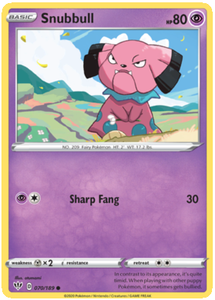 Pokemon Single Card - Darkness Ablaze 070/189 Snubbull Common Pack Fresh