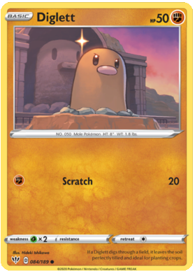 Pokemon Single Card - Darkness Ablaze 084/189 Diglett Common Pack Fresh