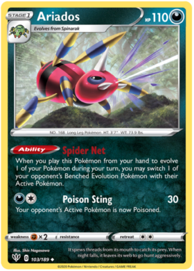 Pokemon Single Card - Darkness Ablaze 103/189 Ariados Uncommon Pack Fresh