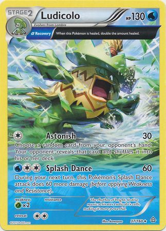 Pokemon Single Card - Primal Clash 037/160 Ludicolo Reverse Holo Rare Pack Fresh