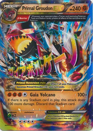 Pokemon Single Card - Primal Clash 086/160 Primal Groudon EX Near Mint