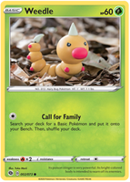 Pokemon Single Card - Champions Path 002/073 Weedle Common Pack Fresh
